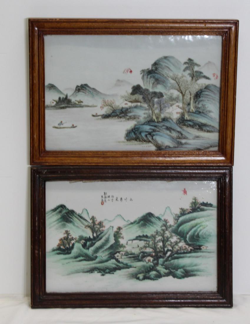 2 Vintage Framed Chinese Enamel Decorated (1 of 6)