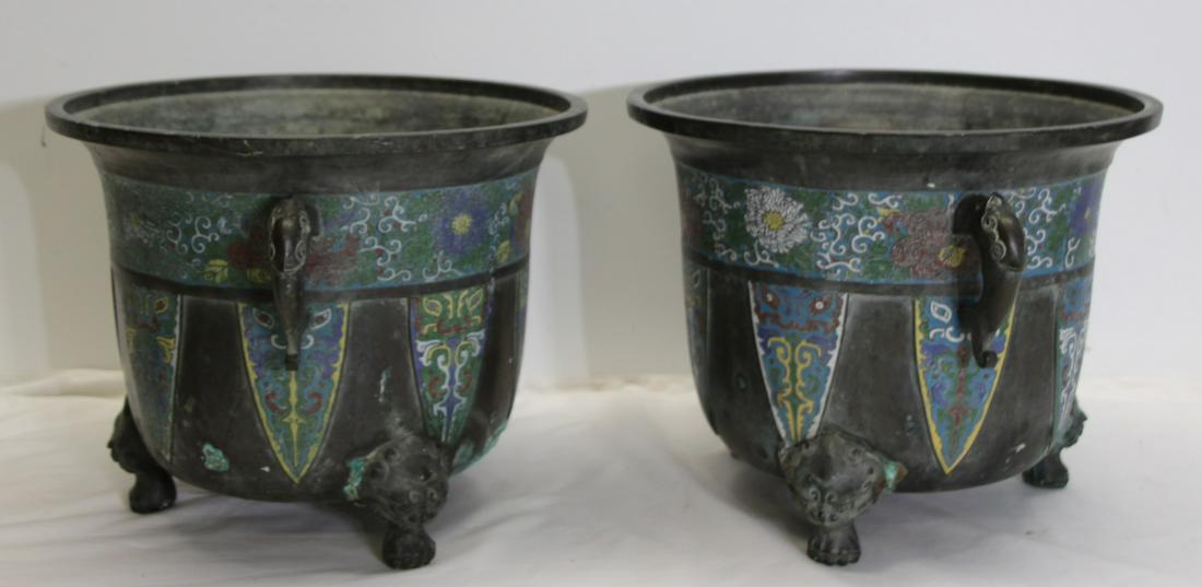 Pair of Antique Chinese Bronze Champleve Garden (1 of 12)