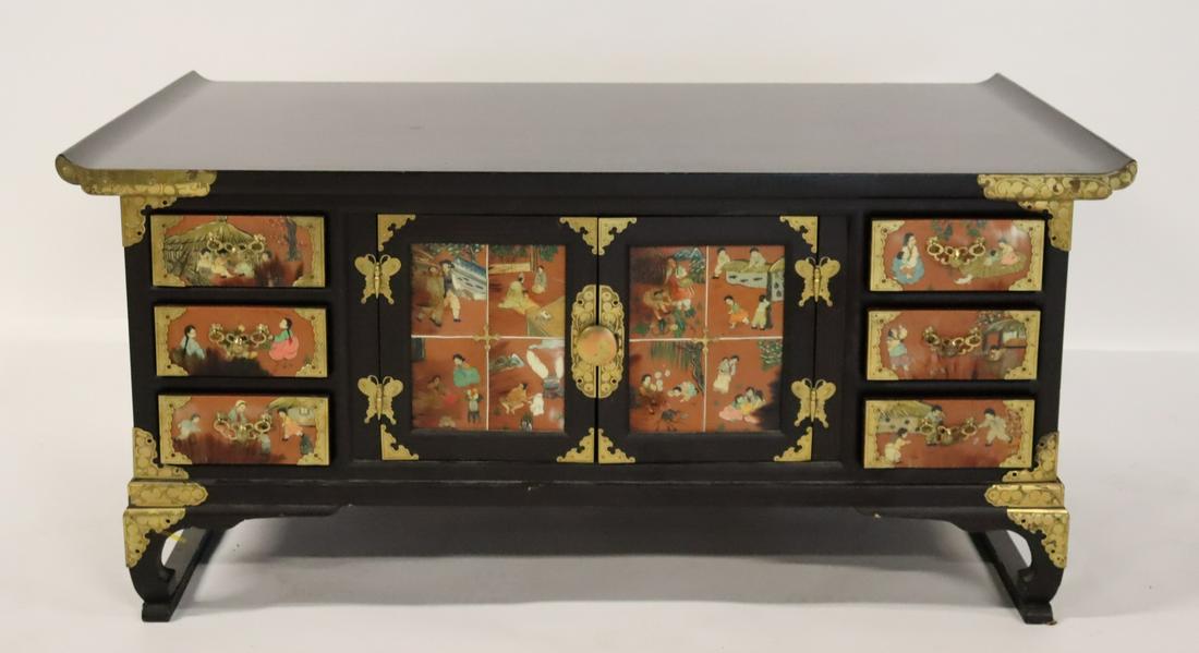 Vintage Ebonised & Paint Decorated Asian Style (1 of 8)
