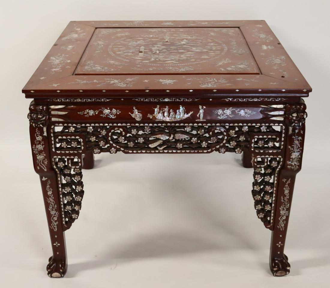 Asian Mother Of Pearl Inlaid Table. (1 of 12)