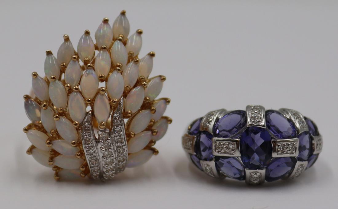 JEWELRY. (2) 10kt Gold, Colored Gem, and Diamond (1 of 6)