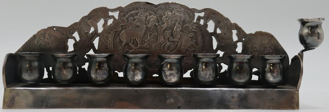 JUDAICA. Russian Silver Hanukkah Lamp Menorah. (1 of 7)