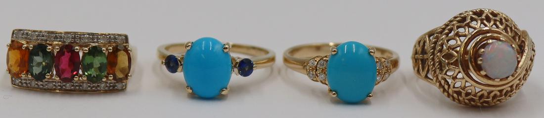 JEWELRY. (4) 14kt and 10kt Gold Rings. (1 of 10)