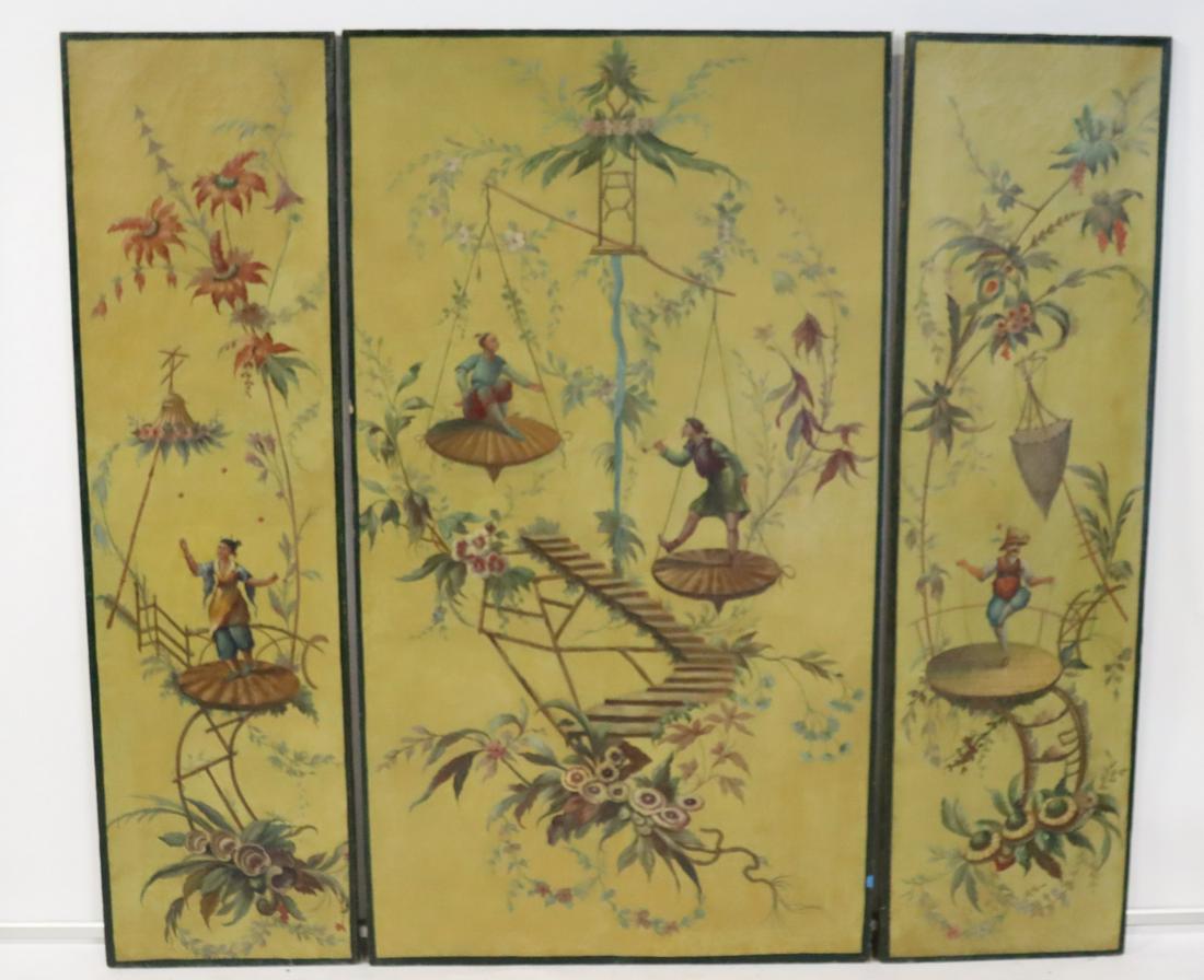 Large 19th Century Oil On Canvas Triptych. (1 of 9)