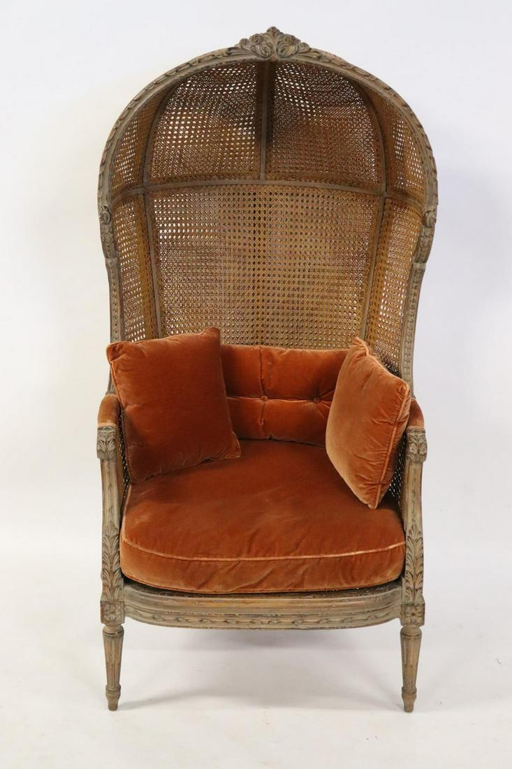 Antique French Louis XVI Style Caned Porter Chair (1 of 9)