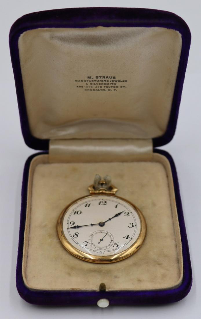JEWELRY. Henry Sandoz 18kt Gold Pocket Watch. (1 of 10)