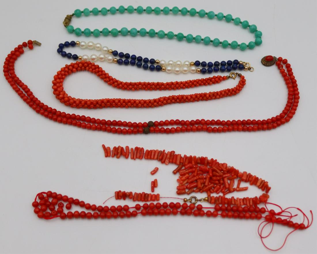 JEWELRY. Assorted Beaded Necklaces Inc. Coral. (1 of 13)