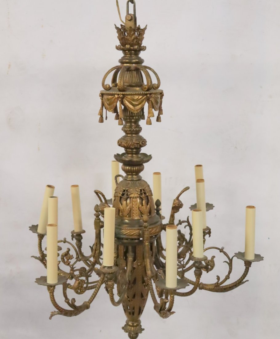 Antique And Fine Quality Bronze Chandelier. (1 of 5)