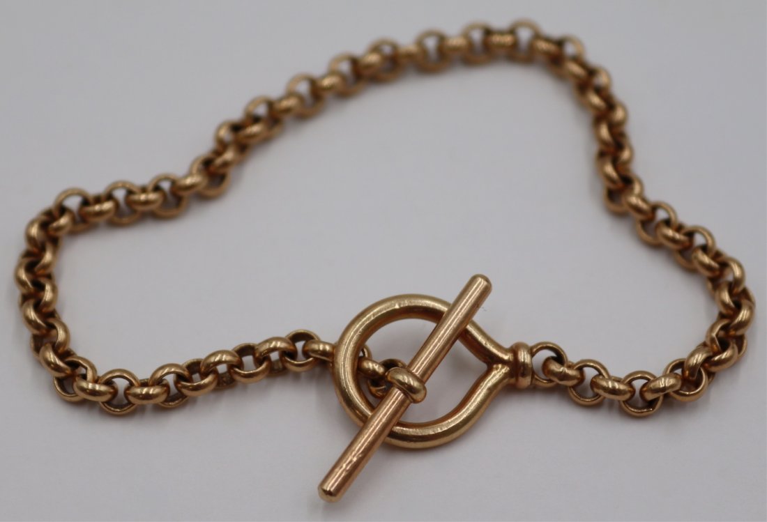 JEWELRY. Tiffany & Co. 14kt Gold Chain Bracelet. (1 of 7)