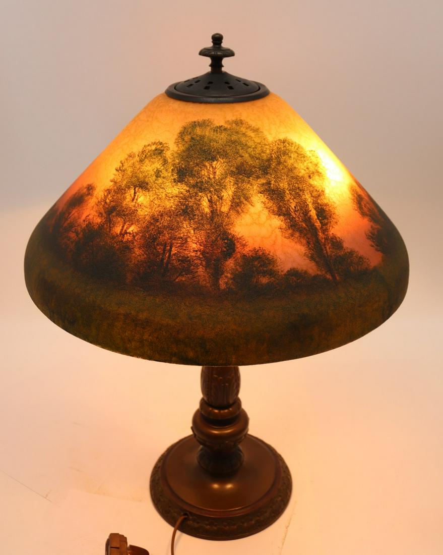 Handel Table Lamp With Reverse Painted Shade. (1 of 13)