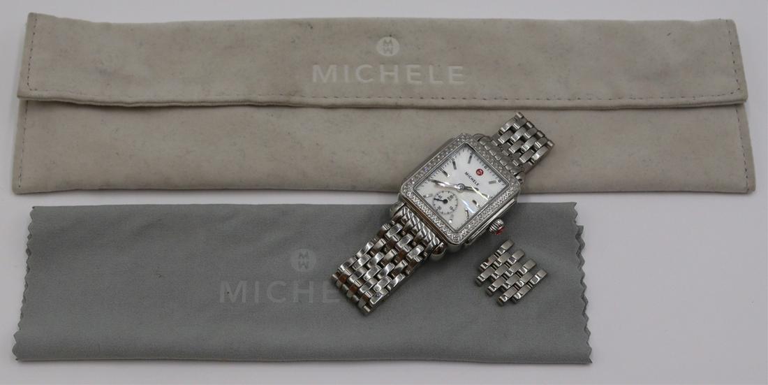 JEWELRY. Michele "Deco" Stainless and Diamond (1 of 10)