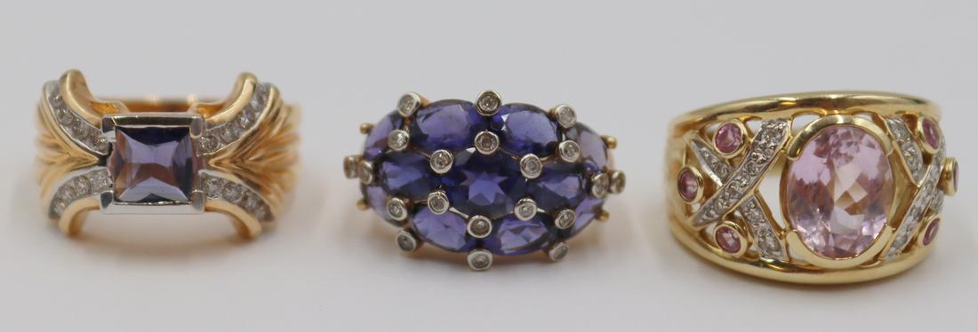 JEWELRY. (3) 14kt Gold, Colored Gem, and Diamond (1 of 11)