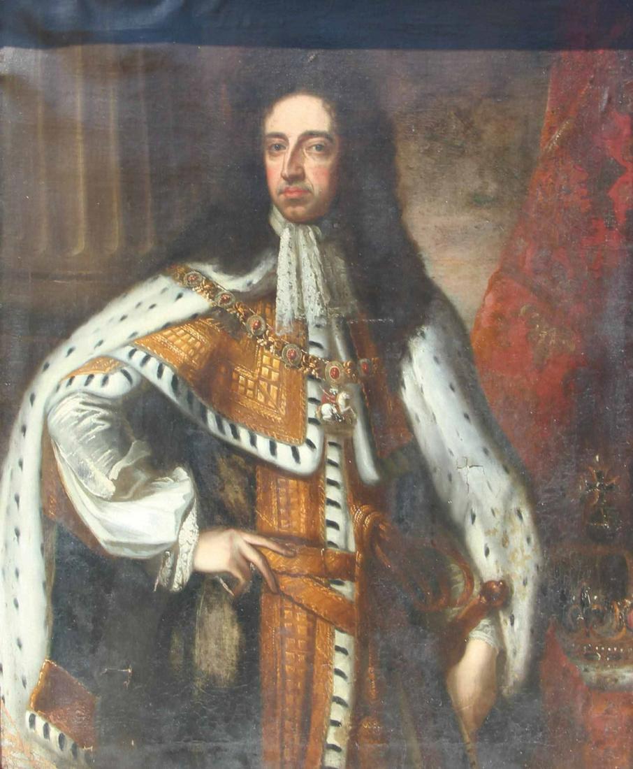 GODFREY KNELLER (AFTER).: Oil on canvas. Portrait of William III. From a Carlisle, MA collection. - Dimensions: 49.5" high x 40" wide