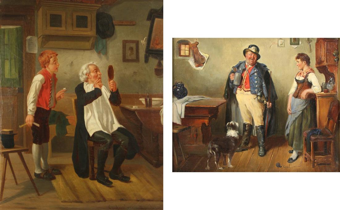PAIR OF GERMAN GENRE SCENES. (1 of 16)
