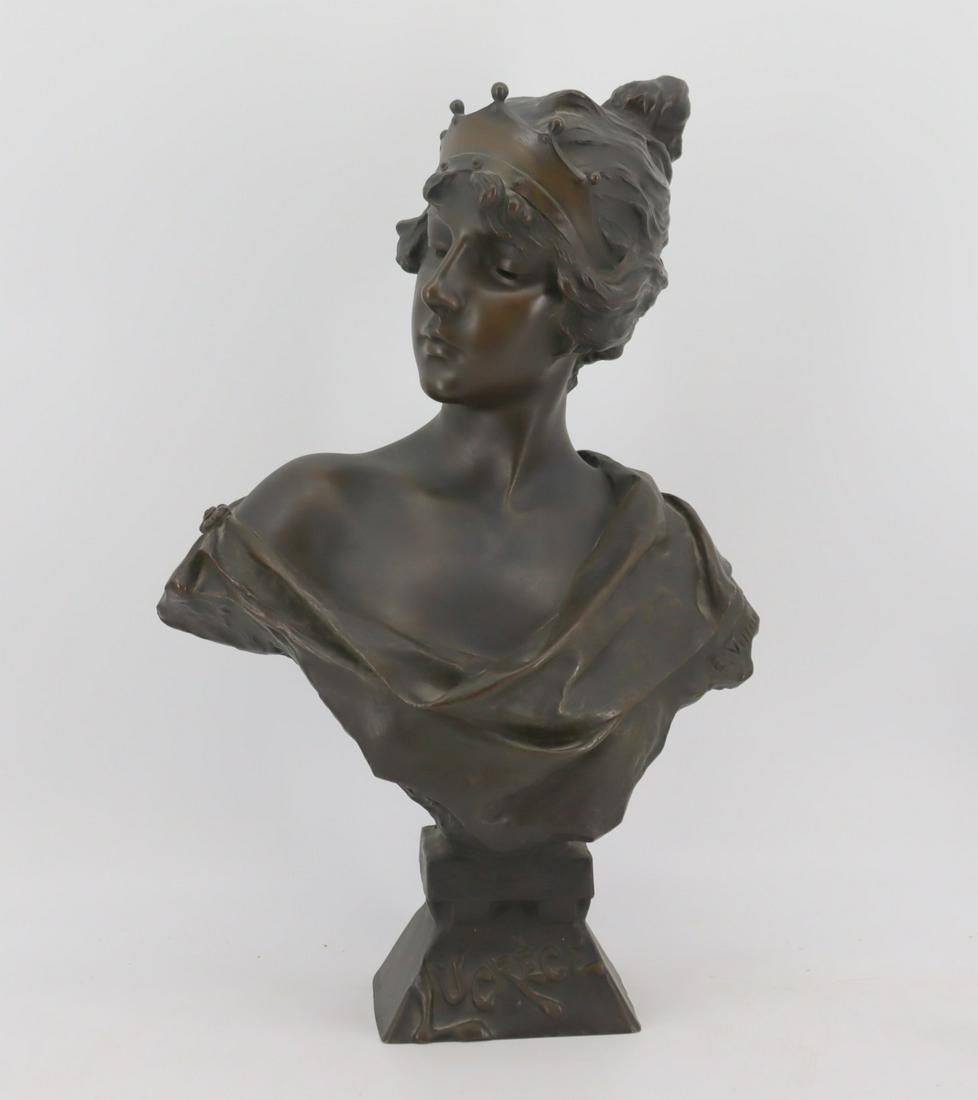 A Villanis (20th Century) Bronze Bust " (1 of 8)