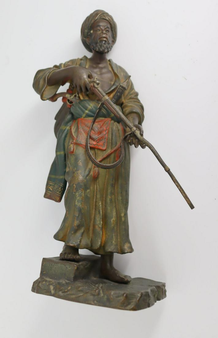 Antique Cold Painted Bronze Of An Arab Warrior. (1 of 7)