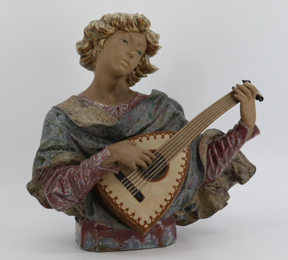LLADRO. Large Porcelain Mandolin Player (1 of 6)