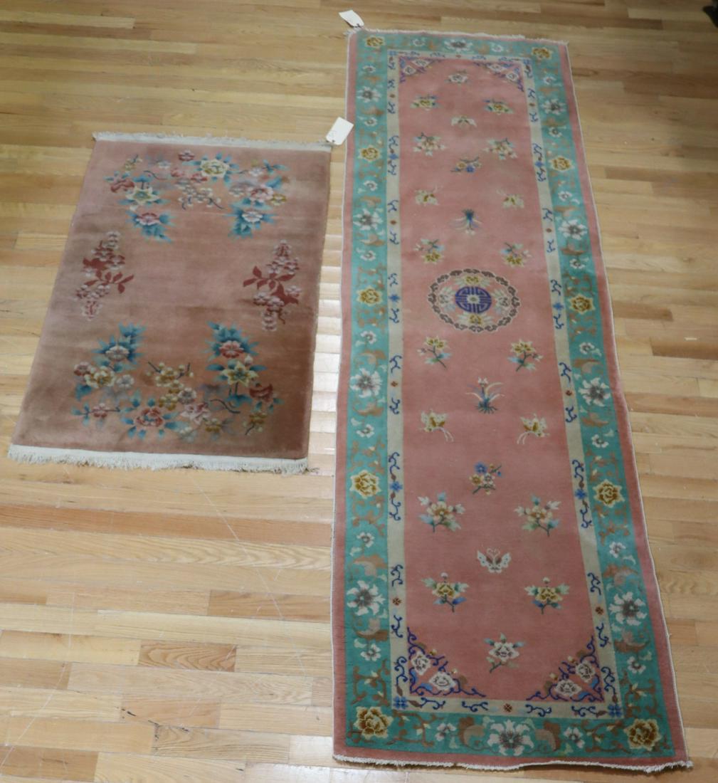 2 Art Deco Finely Hand Woven Chinese Carpets. (1 of 8)