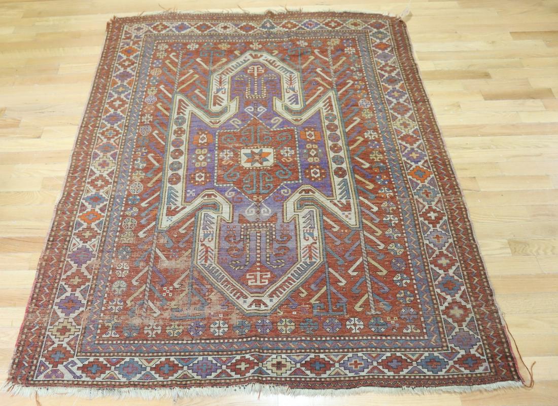 Antique And Finely Hand Woven Kazak Style Carpet. (1 of 5)