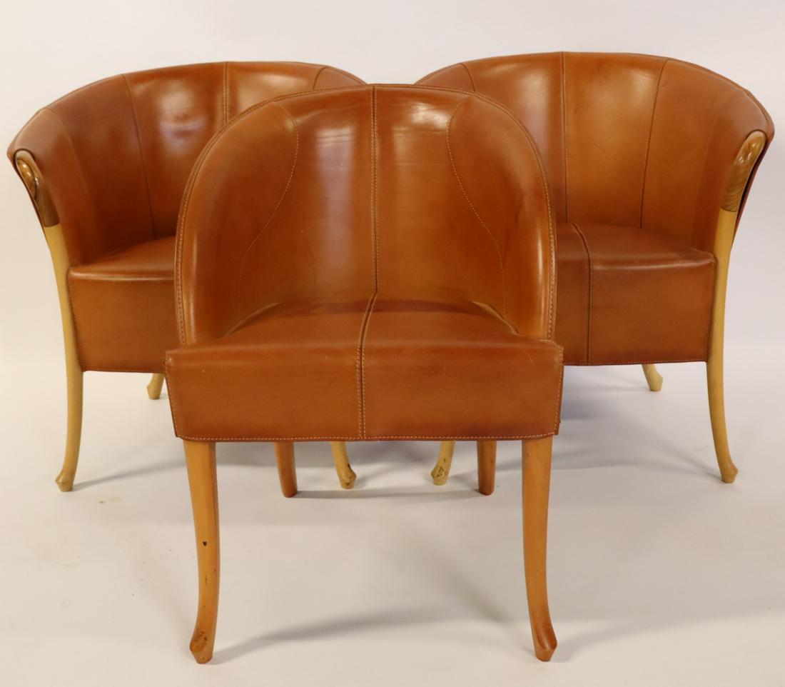 3 Vintage Giorgetti Leather Chairs. (1 of 9)