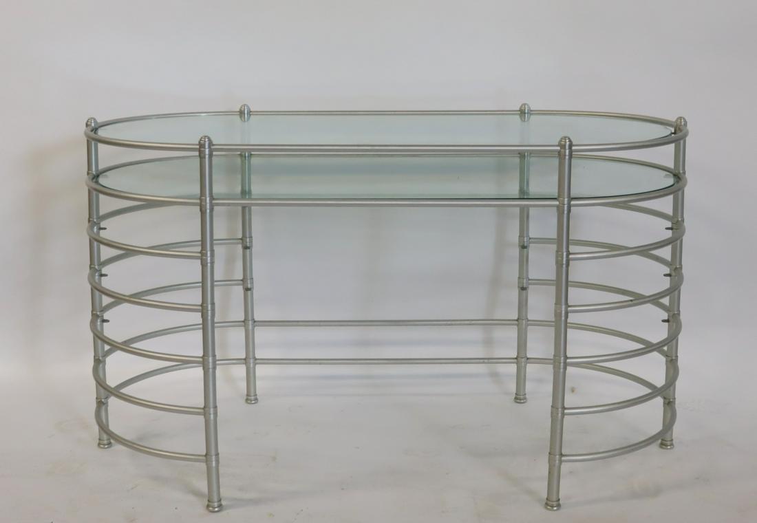 Warren McArthur Aluminum Desk Glass Top (1 of 4)