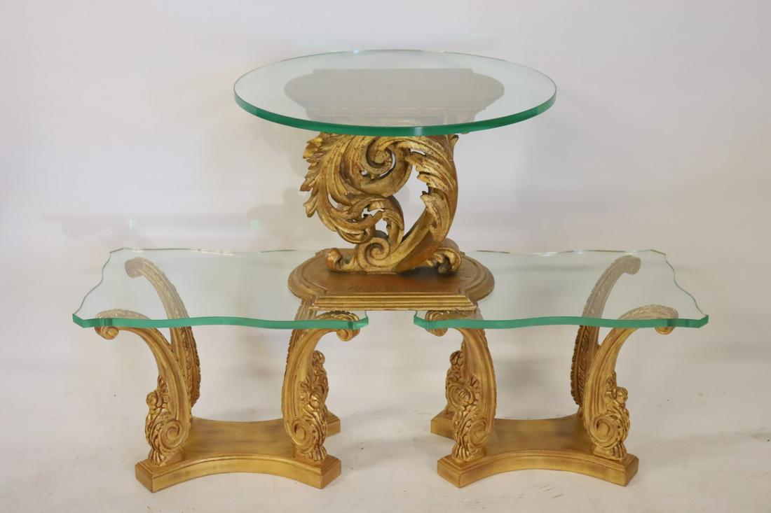 3 Vintage Italian Carved & Giltwood Side Tables. (1 of 3)