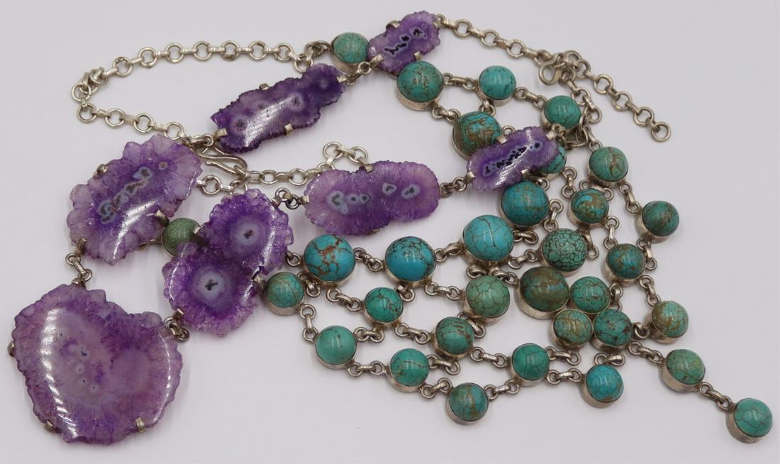 JEWELRY. (2) Sterling Statement Necklaces. (1 of 15)