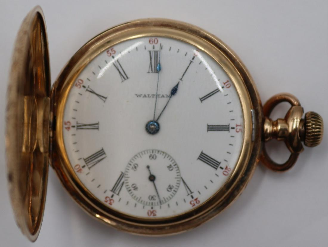 JEWELRY. Waltham 14kt Gold Hunter Case Pocket (1 of 4)