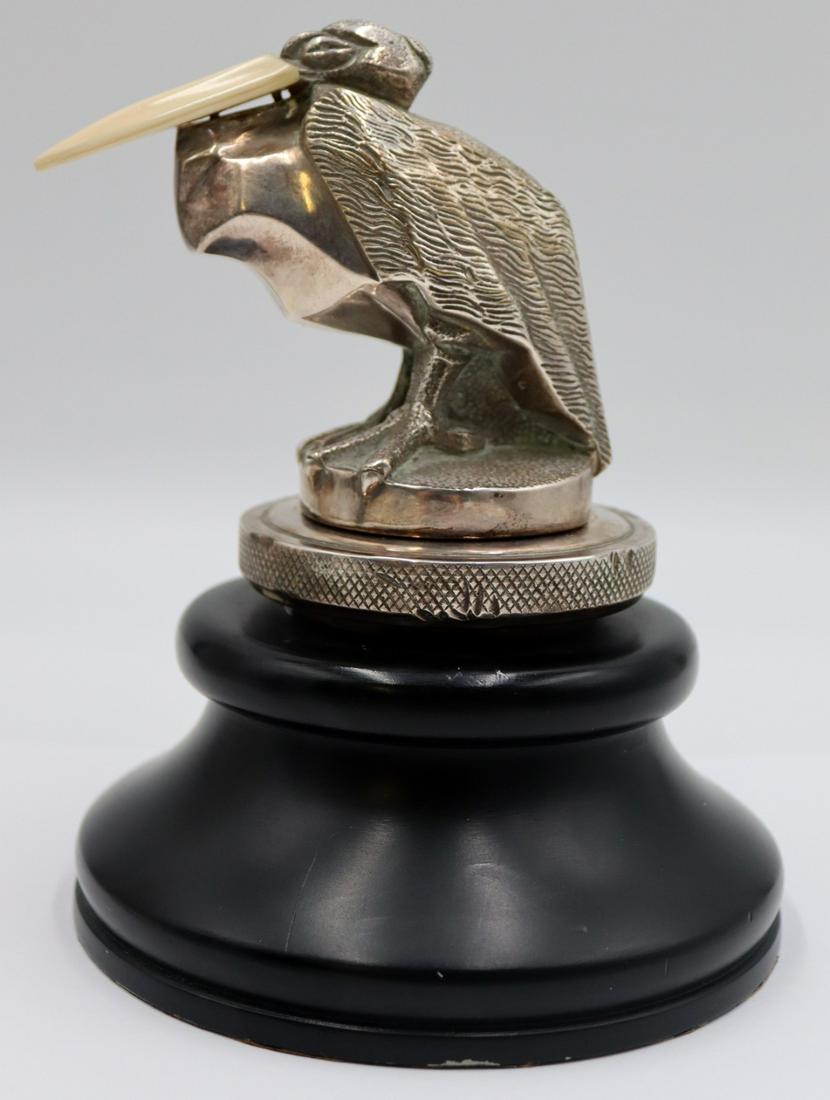 SILVERPLATE. Signed Art Deco Bird Form Car Mascot. (1 of 9)
