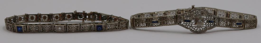 JEWELRY. (2) Antique 14kt Gold Filigree Bracelets. (1 of 10)