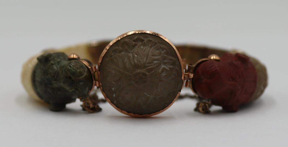 JEWELRY. Victorian Carved Lava Bracelet. (1 of 11)