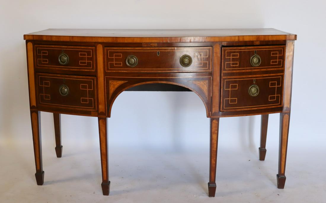 Antique Inlaid Mahogany Sideboard. (1 of 9)