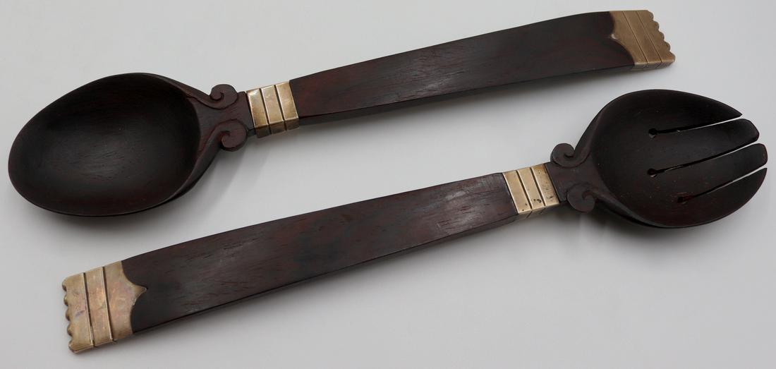 STERLING. Hector Aguilar .940 Silver Mounted Salad (1 of 5)