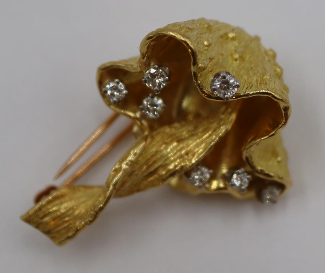 JEWELRY. Signed 18kt Gold and Diamond Mushroom (1 of 9)