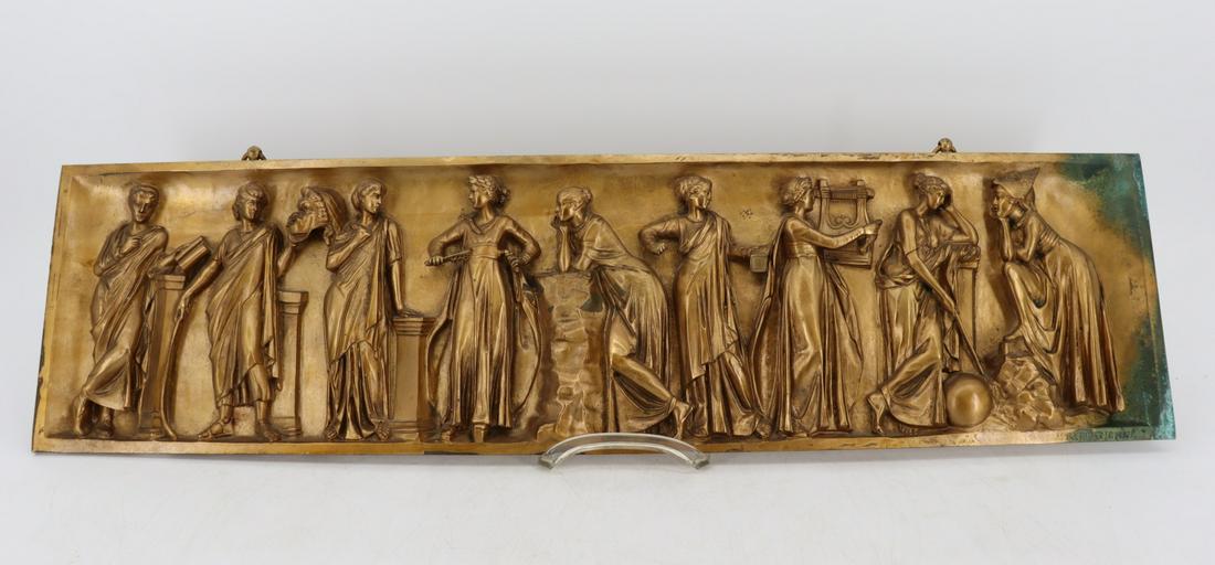Bronze Plaque Signed "F. Barbedienne" 9 Muses (1 of 8)