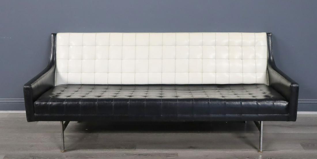 Midcentury Faux Leather Upholstered Sofa. (1 of 5)