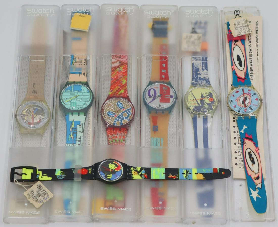 JEWELRY. Vintage Grouping of (7) Swatch Watches. (1 of 15)