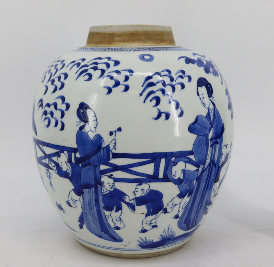 Antique Chinese Blue & White Porcelain Jar. (1 of 10)
