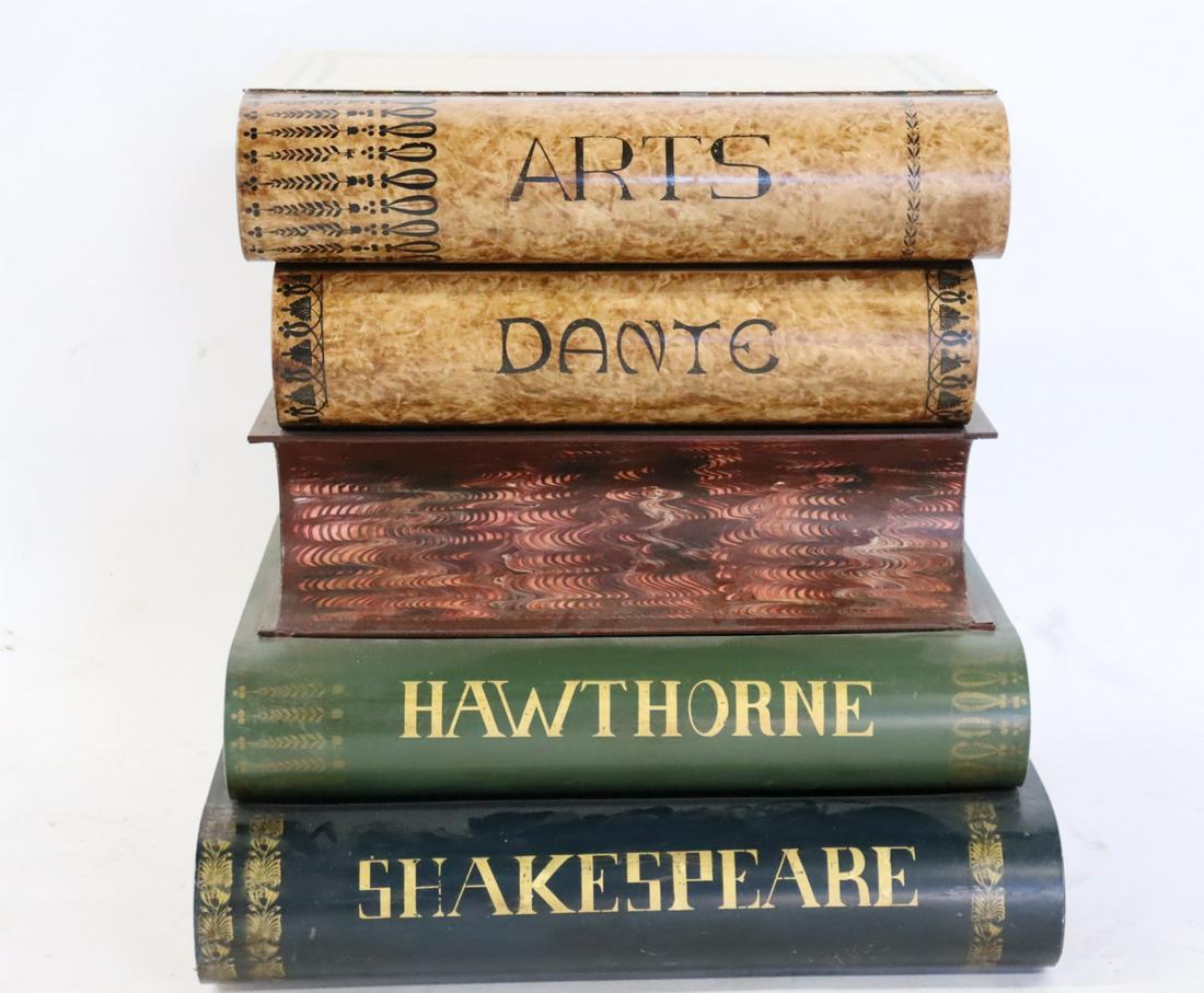 Painted Tole Books Flip Top Storage Box Gump's (1 of 6)