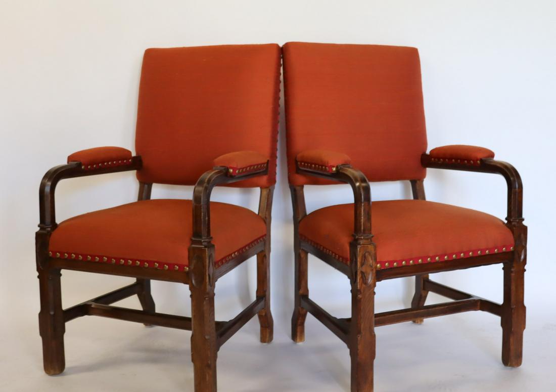 An Antique Pair Of Gothic Revival Arm Chairs (1 of 8)