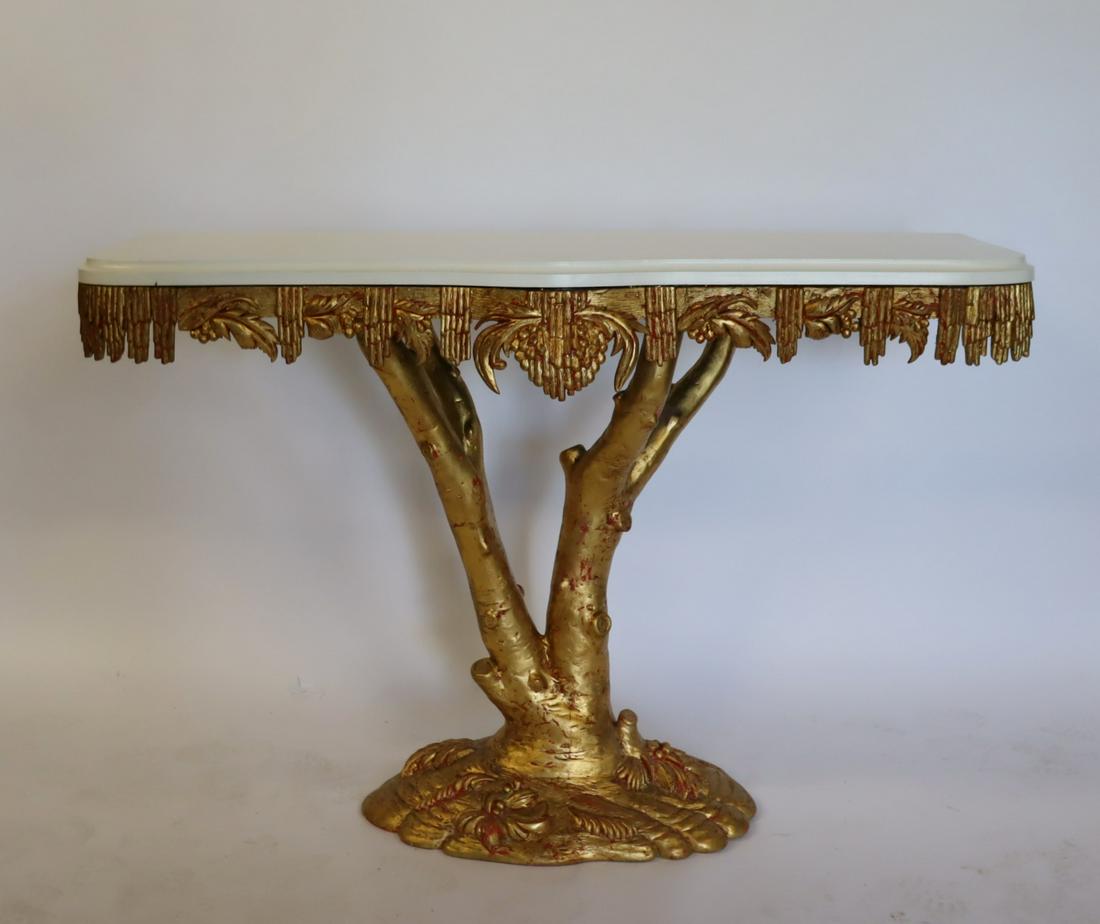 Carved, Giltwood Tree Form Console. (1 of 11)