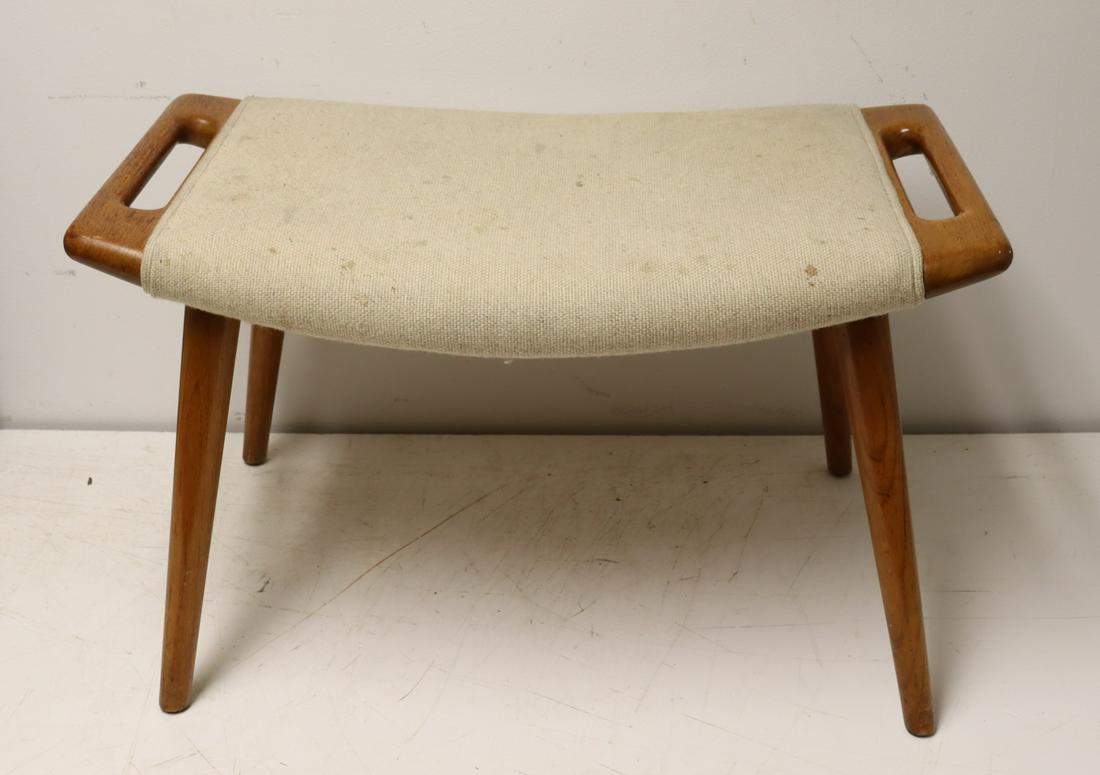 Midcentury Hans Wegner Ottoman For The Papa Bear: Chair. From an East 69th St NYC estate. - Dimensions: 14.5" h x 27.5" w x 16" d