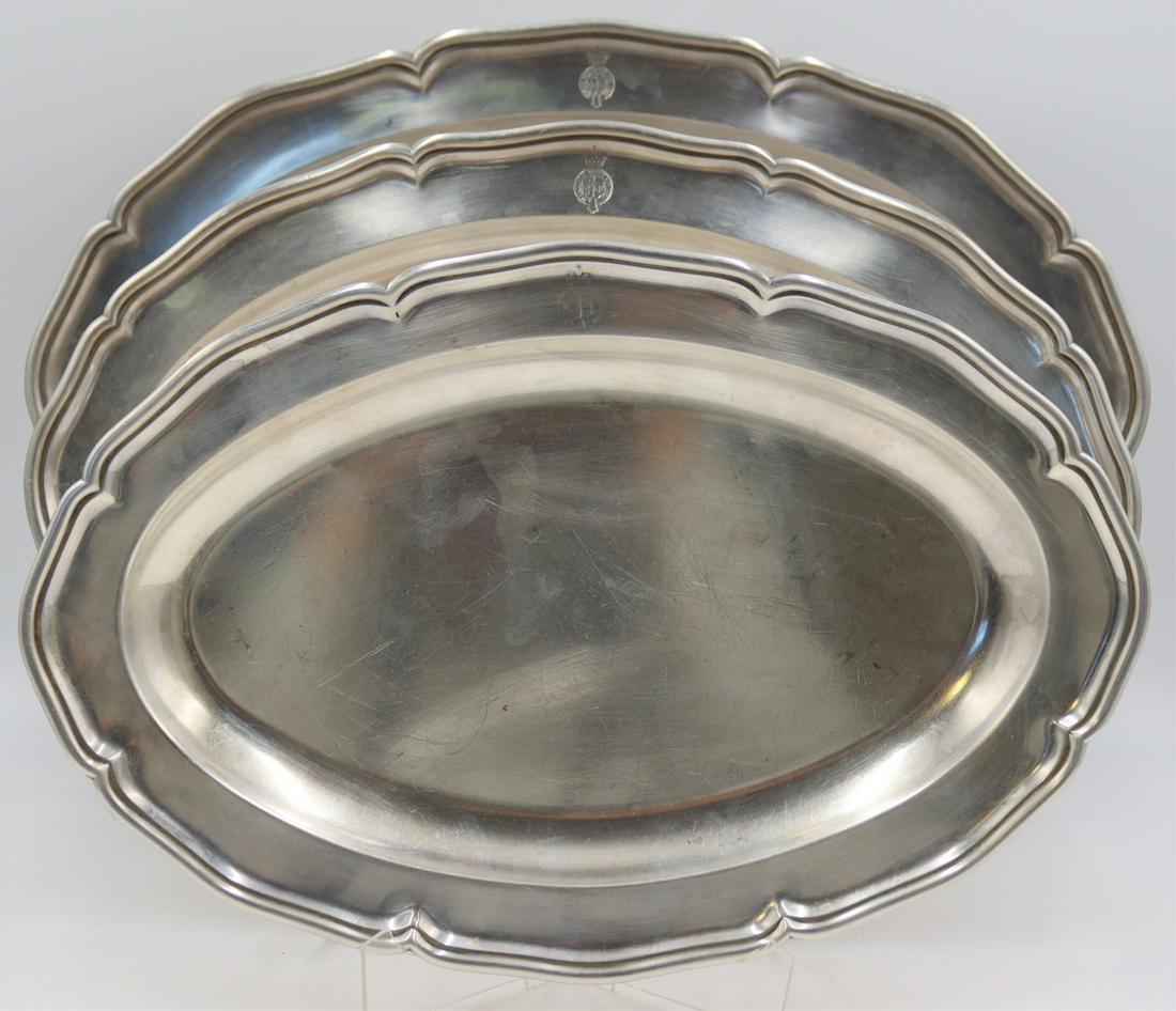 Silver. (3) German .812 Loth Silver Trays. (1 of 10)