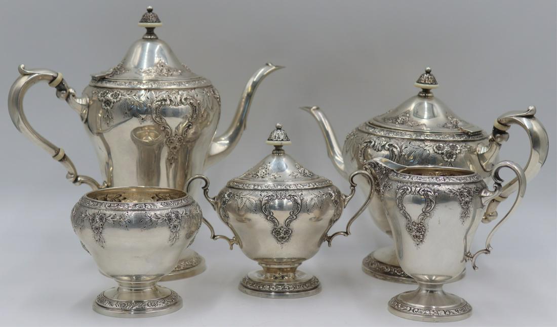 STERLING. (5) Pc. Watson Meadow Rose Sterling Tea (1 of 9)