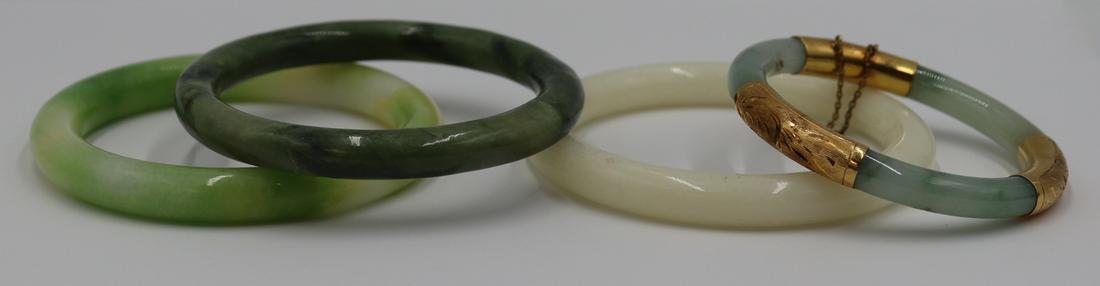 JEWELRY. (4) Possibly Jade Bangle Bracelets. (1 of 12)