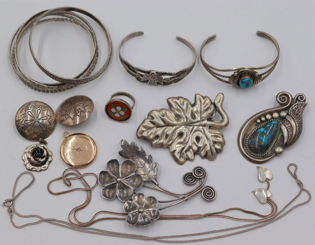 JEWELRY. Assorted Grouping of Sterling and Gold (1 of 14)