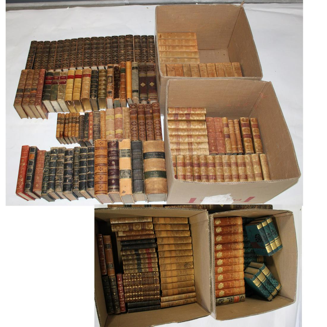 Large Grouping Of Antique Leather Bound Books. (1 of 13)