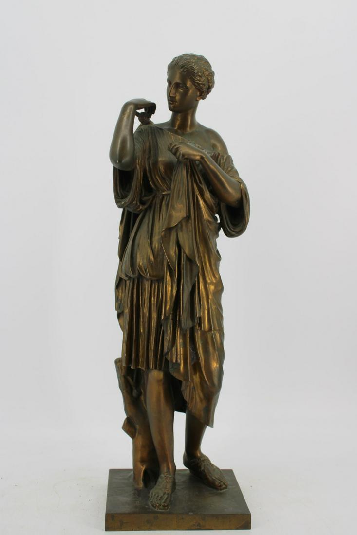 F. Barbidienne Signed Bronze Classical Figure. (1 of 11)