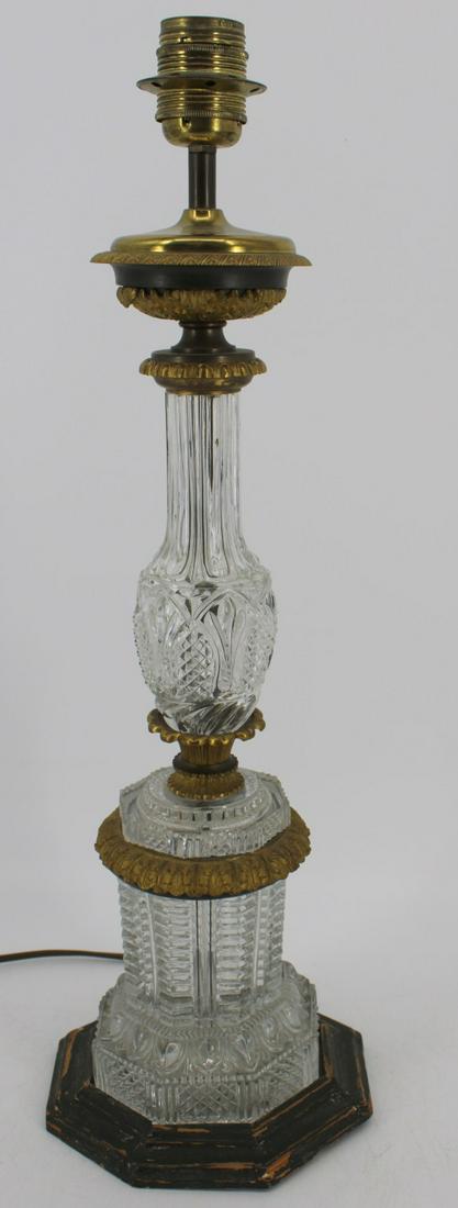 An Antique, Finely Cut Glass Bronze Mounted Lamp. (1 of 3)