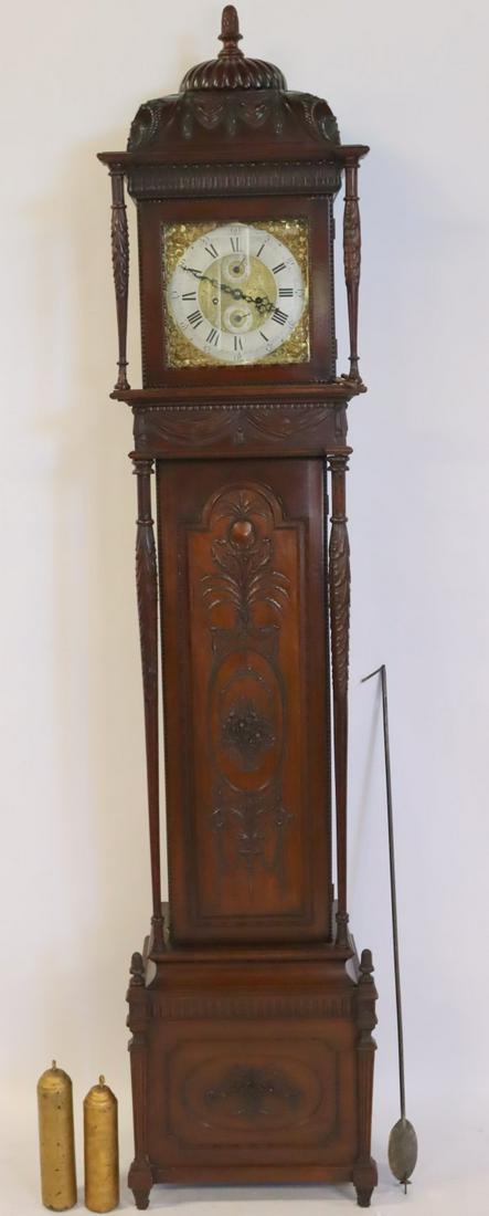 Download W F Evans Mahogany Grandfather Clock Sep 10 2016 Fontaine S Auction Gallery In Ma